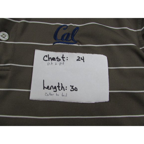 Cutter And Buck CB DryTec Green With White Stripes Cal Polo Shirt Size XLarge - Picture 7 of 7